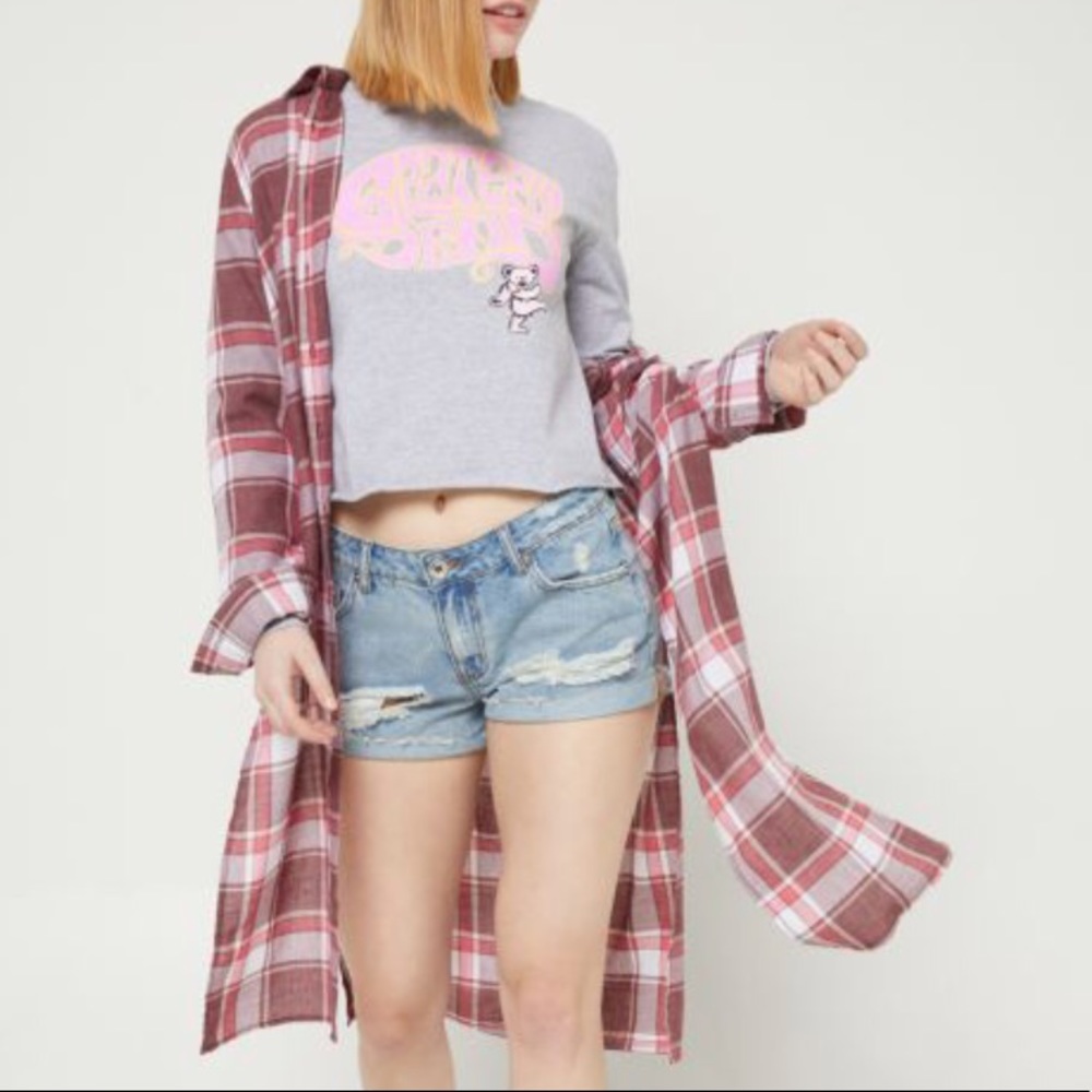 Rue 21 plaid flannel duster